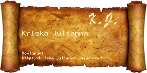 Kriska Julianna névjegykártya